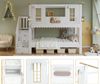 Novelux Etagenbett 90x200 Kinder mit Aufbewahrungstreppe und Fenstern – Kiefer MDF Holz in Weiß/Natur, Hausbett-Design mit Dachkante, Filzdeko, ohne Matratze Bild 4