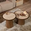 Bronx71 Couchtisch Set Mae Ø62 und Ø50 cm Eiche/Travetin Bild 4