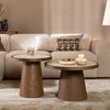 Bronx71 Couchtisch Set Mae Ø62 und Ø50 cm Eiche/Travetin Bild 3