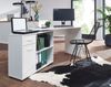 Design Eckschreibtisch mit Regal Weiß 120 x 75,5 x 106,5 cm, Moderner Büro-Schreibtisch, Computer-Tisch Arbeitszimmer, Winkelschreibtisch Home Office Bild 5