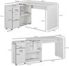Design Eckschreibtisch mit Regal Weiß 120 x 75,5 x 106,5 cm, Moderner Büro-Schreibtisch, Computer-Tisch Arbeitszimmer, Winkelschreibtisch Home Office Bild 4