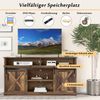 TV-Schrank 148 x 40 x 78 cm für Fernseher bis 65 Zoll, Rustikales Design mit Schiebetüren, 8 Ablagefächern, 2 höhenverstellbaren Regalen Bild 4