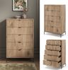 Kommode Eliza Viking Oak 76 x 120 cm mit 5 Schubladen Vicco Bild 2