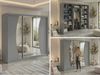 Schwebetürenschrank VERONA mit großer Spiegelfront, moderner Kleiderschrank, Breite 240 cm - Grau, inkl. Innenausstattung Bild 2