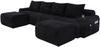 4-Sitzer-Sofa aus Cord 333x174x80 cm mit Cupholder & Seitentasche, schwarz Bild 5