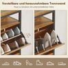 Schuhschrank 98 x 24 x 95 cm mit 4 Klappschubladen, offenem Oberregal und Stahlrahmen Bild 5