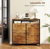 Schuhschrank 98 x 24 x 95 cm mit 4 Klappschubladen, offenem Oberregal und Stahlrahmen Bild 2