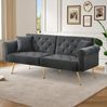 2-Sitzer Schlafsofa Samt Antik Grau, 173x75x70 cm, verstellbare Rückenlehne Bild 2