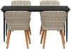 vidaXL Garten Essgruppe mit Kissen 5 pcs Hellgrau Poly-Rattan 3261708 Bild 3