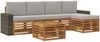 vidaXL Outdoor-Sofagarnitur mit Kissen 6 pcs Natürlich und Hellgrau 3384277 Bild 2