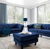 Ecksofa inkl. Hocker CHARLOTTE in Stoff Matt Velvet Dunkelblau Ottomane Links Bild 2