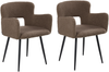 Esszimmerstuhl 2er Set SANILAC Bouclé Braun Bild 4