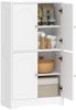 HOMCOM Mehrzweckschrank Buffetschrank mit 2 verstellbaren Regalböden 4 gewölbten Türen (Hochschrank, 1-St, Küchenschrank) für Wohnzimmer, Weiß, 60 x 30 x 110 cm Bild 2