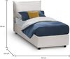 Dmora Einzelbett Anitza, Bettkasten mit Kunstlederbezug, 100 % Made in Italy, Öffnung vorne, geeignet für Matratzen 90 x 200 cm, Weiß Bild 3