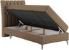 Boxspringbett MILEN, Einzelbett 90x200, Polsterbett mit Multipocket-Matratze und Topper - Braun Kunstleder - links - H4 Bild 3