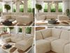 Modulares XXL-Ecksofa MODARO 5M, U-Form, Wohnlandschaft, 5-teilig, freistehend, Wohnzimmer Couch, HR-Schaumstoff - Creme Plüsch - Rechts Bild 2