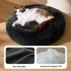 Hundebett kleine Hunde Katzenbett waschbar Ø 50 cm Donut Kissen dunkelgrau Bild 2