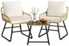 Yaheetech Balkonset Gartenmöbel-Set, Gartenlounge-Set mit 2 Lehnstühle & 1 Beistelltisch Bild 1