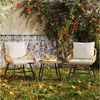 Yaheetech Balkonset Gartenmöbel-Set, Gartenlounge-Set mit 2 Lehnstühle & 1 Beistelltisch Bild 3