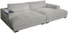 KAWOLA Big Sofa MADELINE mit Holztablett schwarz für Armlehne Cord hellgrau 85 x 170 x 290 cm Bild 3