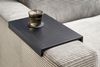 KAWOLA Big Sofa MADELINE mit Holztablett schwarz für Armlehne Cord hellgrau 85 x 170 x 290 cm Bild 2
