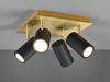 LED Deckenstrahler Schwarz Gold 4-flammig, Quadrat 24cm Bild 1