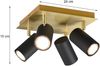 LED Deckenstrahler Schwarz Gold 4-flammig, Quadrat 24cm Bild 4