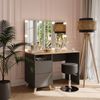 Schminktisch Karen Anthrazit/Artisan 110 cm mit Hocker und LED-Lichterkette Vicco Bild 3