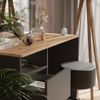 Schminktisch Karen Anthrazit/Artisan 110 cm mit Hocker und LED-Lichterkette Vicco Bild 4
