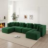 Modulares Ecksofa H 69 x T 386 x B 177 cm aus Cord in Grün, U-Form möglich, ohne Aufbau Bild 2