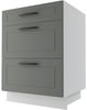 Schubladenunterschrank KVANTUM Teilauszug 60cm Korpus- & FrontFarbe: graphit matt / eiche artisan Q-D3M/60 Bild 5