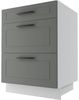 Schubladenunterschrank KVANTUM Teilauszug 60cm Korpus- & FrontFarbe: graphit matt / eiche artisan Q-D3M/60 Bild 4