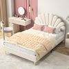 Greenstone Polsterbett mit Blumenförmigem Kopfteil, mit Lattenrost, Samt beige, 140x200 cm Bild 5