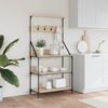 vidaXL Bäckerregal mit Haken 4 Böden Sonoma-Eiche Holzwerkstoff 838959 Bild 3