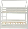 Vente-unique - CHORI Bett Holz, Platte Weiß - B 96 cm x H 200 cm x L 196 cm Bild 5