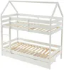 Vente-unique - CHORI Bett Holz, Platte Weiß - B 96 cm x H 200 cm x L 196 cm Bild 3
