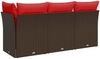 vidaXL Gartensofa mit Kissen 3-Sitzer Braun Poly Rattan 366241 Bild 5