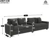 4-Sitzer Sofa B 299 x T 80 x H 82,7 cm aus Cord mit USB/USB-C, Stauraum und Mittelkonsole Bild 5