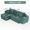 Ecksofa 262 x 144 x 65 cm Grün Chenille, modulares L-Form Sofa mit Boneless-Komfort, ohne Montage Bild 5