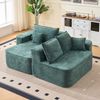 Ecksofa 262 x 144 x 65 cm Grün Chenille, modulares L-Form Sofa mit Boneless-Komfort, ohne Montage Bild 3