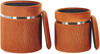 Pouf CAMDENTON 2er Set Orange Samtstoff 36 31 cm 36 31 cm Bild 4