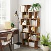 VASAGLE Bücherregal, Regal mit 5 Ebenen, 24 x 40 x 159 cm, Standregal, Büroregal, freistehend, Dekoregal, zur Präsentation, modern, für Wohnzimmer, Schlafzimmer, Büro, vintagebraun Bild 2