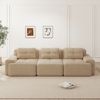 Modulares Sofa aus Cord 74 cm mit Tiefsitz, beige Bild 1