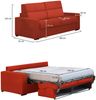 Dmora 2-Sitzer Schlafsofa Casabona, Schlafsofa fürs Wohnzimmer, gepolstert, abnehmbar, 100 % Made in Italy-Qualität, 180x95 h100 cm, Orange Bild 3