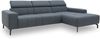 DOMO Collection Cunelli, Ecksofa mit Kopfstützfunktion, Webstoff blau, 292 x 175 cm Bild 4