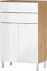 Kommode >M-415< (BxHxT: 60x97x34 cm) in hellbraun | weiss - 60x97x34cm (BxHxT) Bild 1
