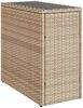 vidaXL Garten-Beistelltisch Glasplatte Beige 58x27,5x55 cm Poly Rattan 366071 Bild 5