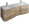 Burgbad BADU Waschbecken mit Unterschrank 152 cm breit, Braun, Doppelwaschbecken Gussmarmor Weiß, 6 Schubladen Bild 2