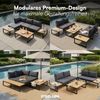 STEELSØN 'Zandra' Gartenlounge Set, aus Aluminium und Akazienholz, schwarz/anthrazit, umbaubares Gartenmöbel Set mit Tisch Bild 2