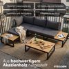 STEELSØN 'Zandra' Gartenlounge Set, aus Aluminium und Akazienholz, schwarz/anthrazit, umbaubares Gartenmöbel Set mit Tisch Bild 5